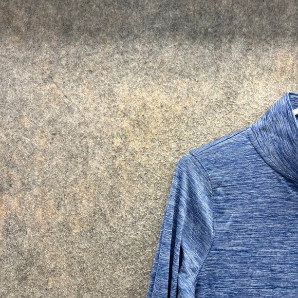 Under Armour Pullover Women XS Blue HeatGear 1/4 Zip Loose Long Sleeve Heather - Picture 7 of 10